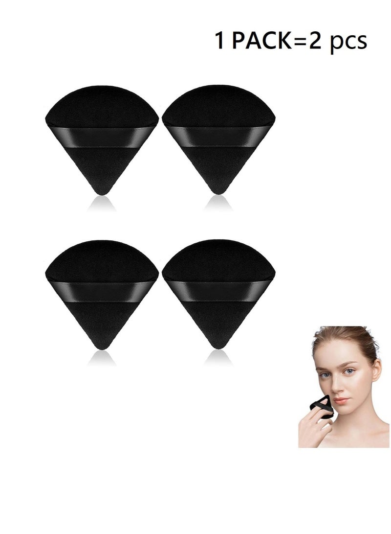 Generic Triangle Makeup Powder Puff Face Puffs for Loose Triangle Baby Powder Puff Mineral Powder Powder Velour Cosmetic Foundation Blender Beauty Makeup Tools 2 pack  - Image 1
