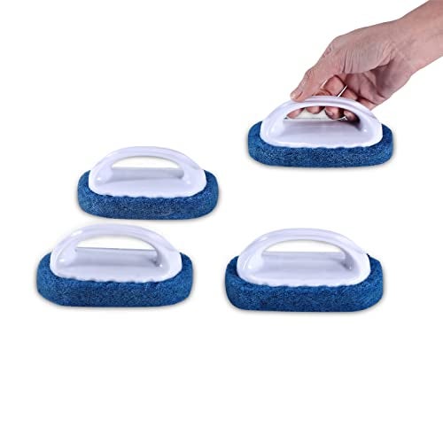 DGSDKD Scouring Pad Brush kit 4 Pieces, Cleaning Brush with Handle, Dish Scrub Brush, Bathroom Brush, Sink Scrub Brush - Image 1