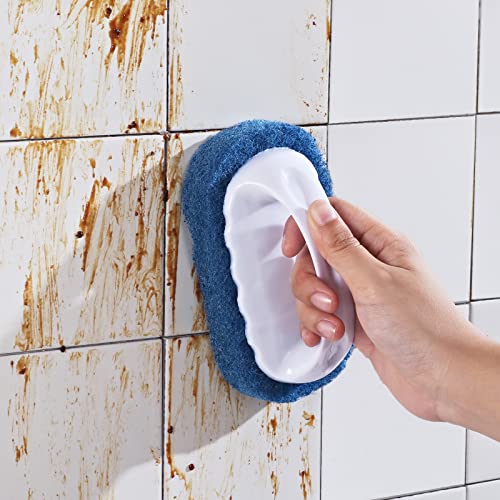 DGSDKD Scouring Pad Brush kit 4 Pieces, Cleaning Brush with Handle, Dish Scrub Brush, Bathroom Brush, Sink Scrub Brush - Image 3