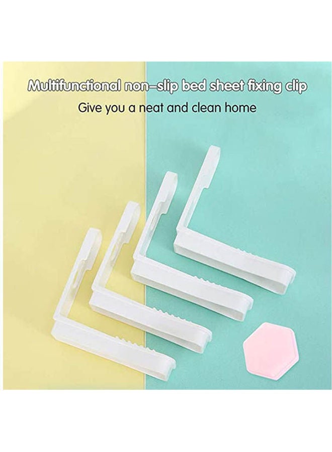 Bed Sheet Holders Fixing Clip Convenient 4Pcs plastic White - Image 2