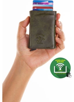 Adelina Bags Khaki Aluminum Mechanism Sliding Card Holder Wallet Accessory  - Image 3