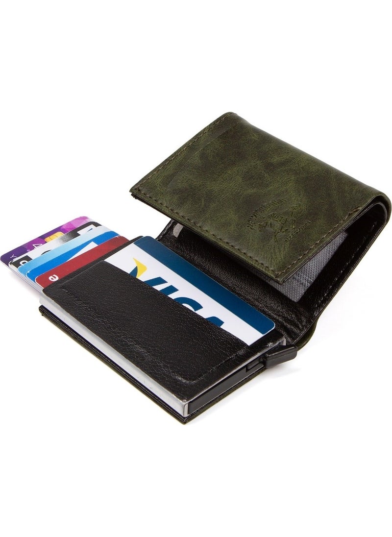 Adelina Bags Khaki Aluminum Mechanism Sliding Card Holder Wallet Accessory  - Image 5