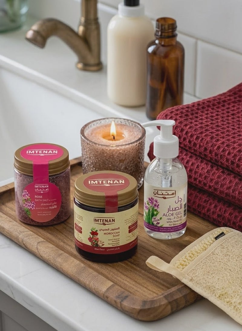 Radiance & Gradual Toning Bundle (Fassi Scent Soap, Rose Salt, Aloe Vera Gel, & Waritex Loofah) - Image 4
