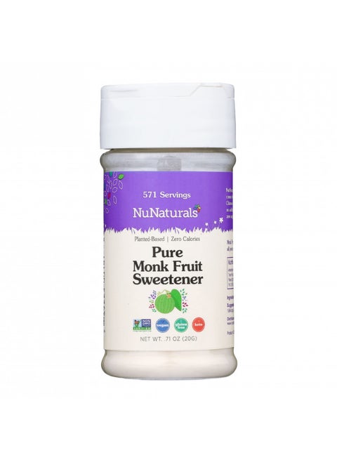 NuNaturals All-Natural Pure Monk Fruit Powder Plant-Based Sweetener, Zero-Calorie, Low Glycemic, 71 oz