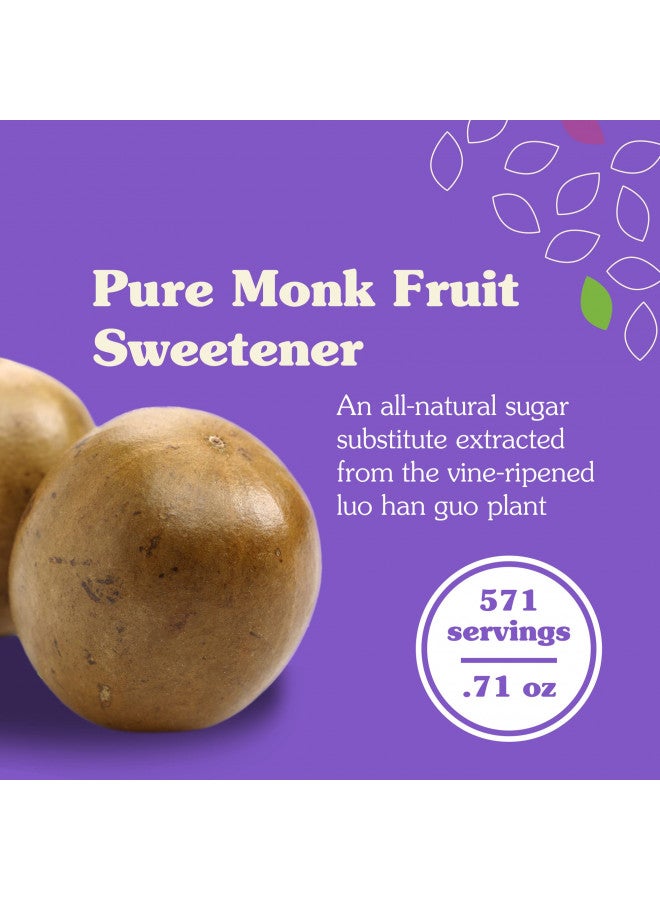 NuNaturals All-Natural Pure Monk Fruit Powder Plant-Based Sweetener, Zero-Calorie, Low Glycemic, 71 oz