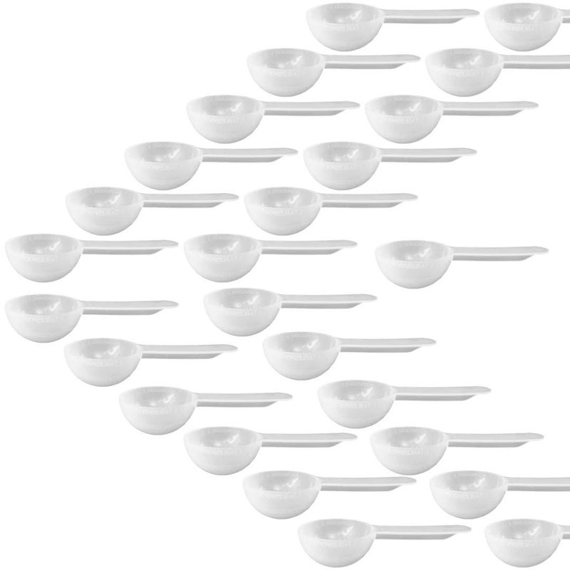 1 Tablespoon Measure Spoon Short Handle Scoops for Canisters by powbab Made in USA Dual Use Powder Measure for 1 Teaspoon up to 1 Tablespoon Scoop Protein Spices Coffee Scoop BPA Free 25 count