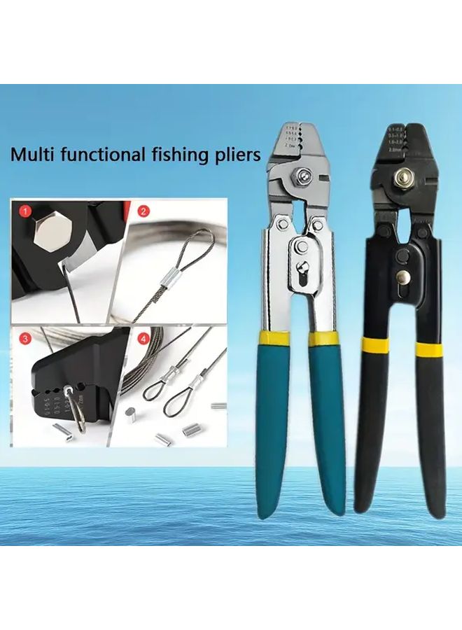 1PC Black Red Wire Rope Crimping Pliers Multifunctional Aluminum Sleeve Tool - Image 3