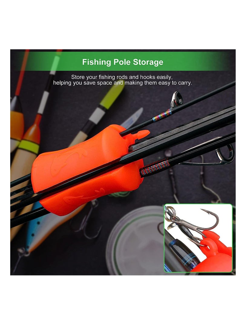 KASTWAVE Silicone Fishing Rod Fixed Ball, Portable Rubber Fishing Pole Clip, Multi-Function Reusable Wear Resistant Fixing Pole Wrap, for Various Sizes Fishing Pole, 4 Colors, 8 Pcs - Image 2