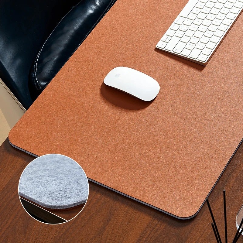 Bluejw Large Waterproof Desk Pad - Thick PVC Felt & Leather Writing Mat - Stain Resistant Office Desk Protector - Image 1