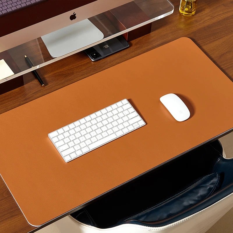 Bluejw Large Waterproof Desk Pad - Thick PVC Felt & Leather Writing Mat - Stain Resistant Office Desk Protector - Image 3