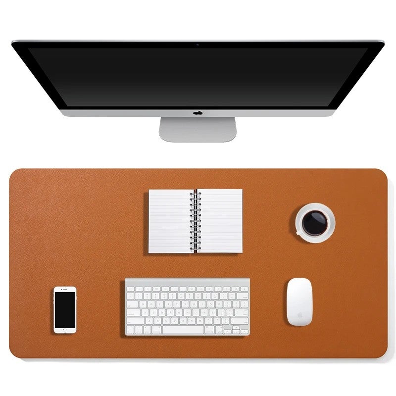 Bluejw Large Waterproof Desk Pad - Thick PVC Felt & Leather Writing Mat - Stain Resistant Office Desk Protector - Image 2