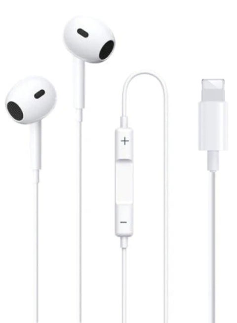 Wired Earphone With Mic Music And Call Headphone, Semi-in-ear Design, Fits Comfortably and Securely in Ear, Durable and Long-Lasting Material, Iphn/Cable - White