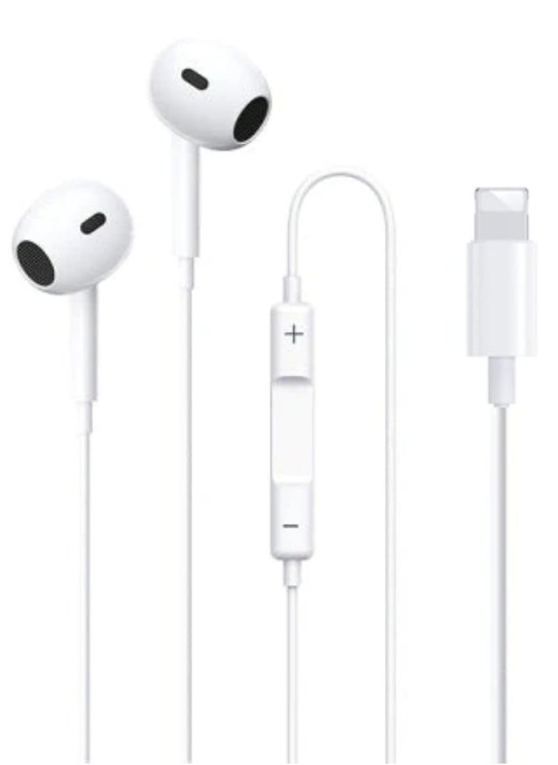 Remax Mena - Wired Earphone With Mic Music And Call Headphone, Semi-in-ear Design, Fits Comfortably and Securely in Ear, Durable and Long-Lasting Material, Iphn/Cable - White - Image 1