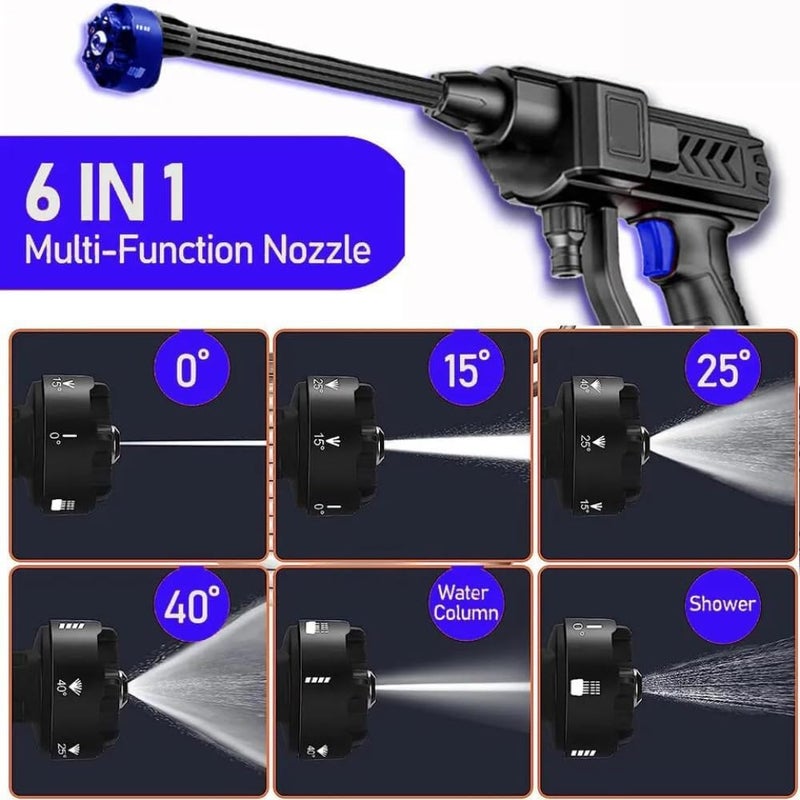 AEKDO 2024 New Power Washer for Car Washing Roof Garden Cleaning Cordless Pressure Washer Portable Pressure Washer with 48V Battery 6 in 1 Adjustable Power Nozzle Car Washer Gun 2024 AE Spray Gun - Image 2