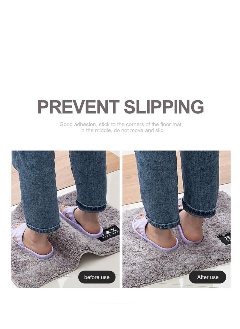 Peachjoy Black L Shape Rug Gripper Rug Tape 8 Pcs Double Sided Anti Curling Non Slip Reusable Rug Pad for Hardwood Floors, Carpets, Floor Mats in Place & Make Corner Flat and Easily Peel Off  - Image 4