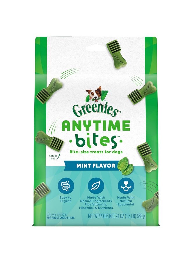 Greenies - GREENIES ANYTIME BITES Dog Treats, Mint Flavor, 24 oz. bag - Image 1