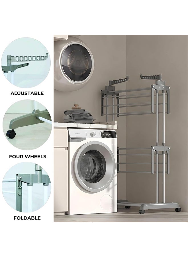 Feelings Feelings - Cloth Dryer Stand With 4 Wheels - Open Size: 76 x 65 x 162Cm  - Image 3