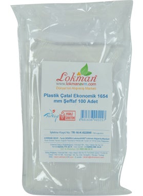 LokmanAVM Plastic Forks Economical 1654 mm Transparent 100 Pcs  - Image 2
