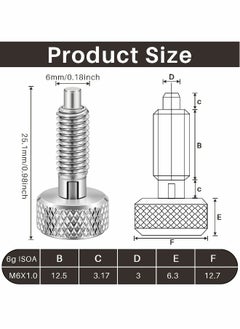 Generic 2 Packs Hand Retractable Spring Plunger with Knurled Handle Stainless Steel Lock out M6 Type Quick Release Pins for Rolling Toolbox 1/4''-20 Thread Size 0.500'' Length Without Patch Silver  - Image 5