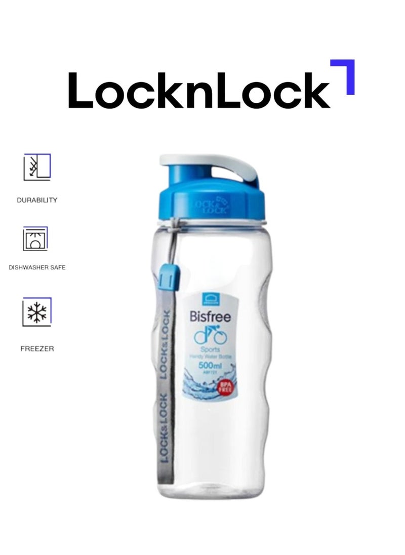 LOCK & LOCK LocknLock Bis Free 500ml Sports Handy Bottle – Durable Tritan Plastic, BPA-Free, and Transparent  - Image 1