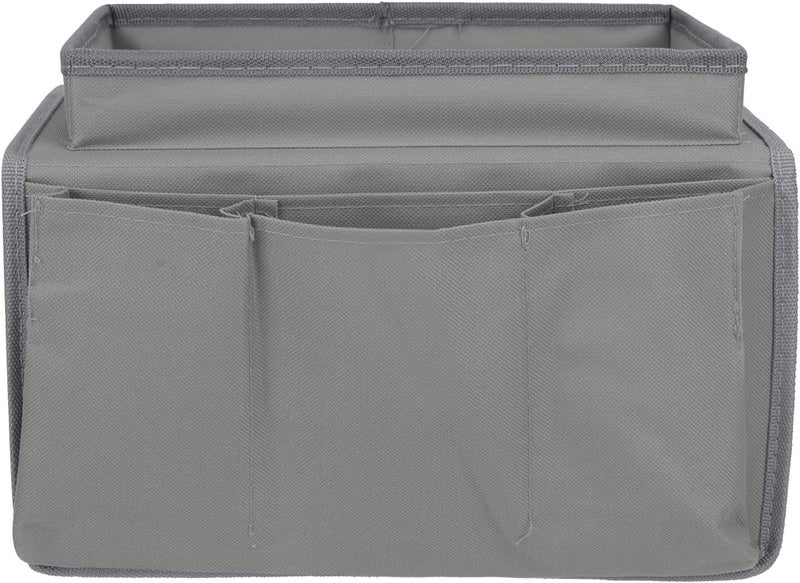 Holiberty Sofa Armrest Organizer with Cup Holder Tray Chair Arm TV Remote Holder for Recliner Couch Armchair Caddy Bedside Storage Pockets Bag for Cellphone Tablet Book Magazines Drinks Holder Pouch - Image 4