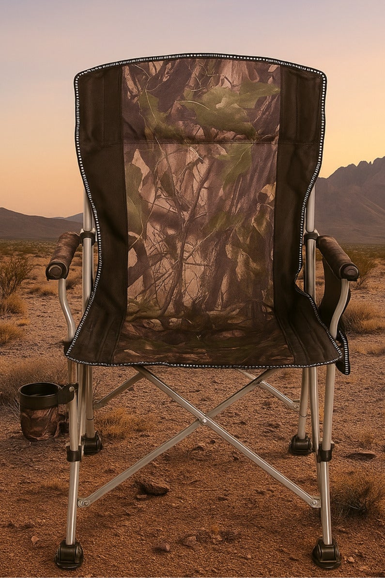 GO2CAMPS Premium Foldable Camping Chair with Cup Holder, Storage Pouches, Heavy-Duty and Comfortable Design | Supports Up to 150 Kg | Trip Chair,Camping,Gardening,Fishing,Travel,Picnic and Festivals [ Forest Camouflage ] - Image 5