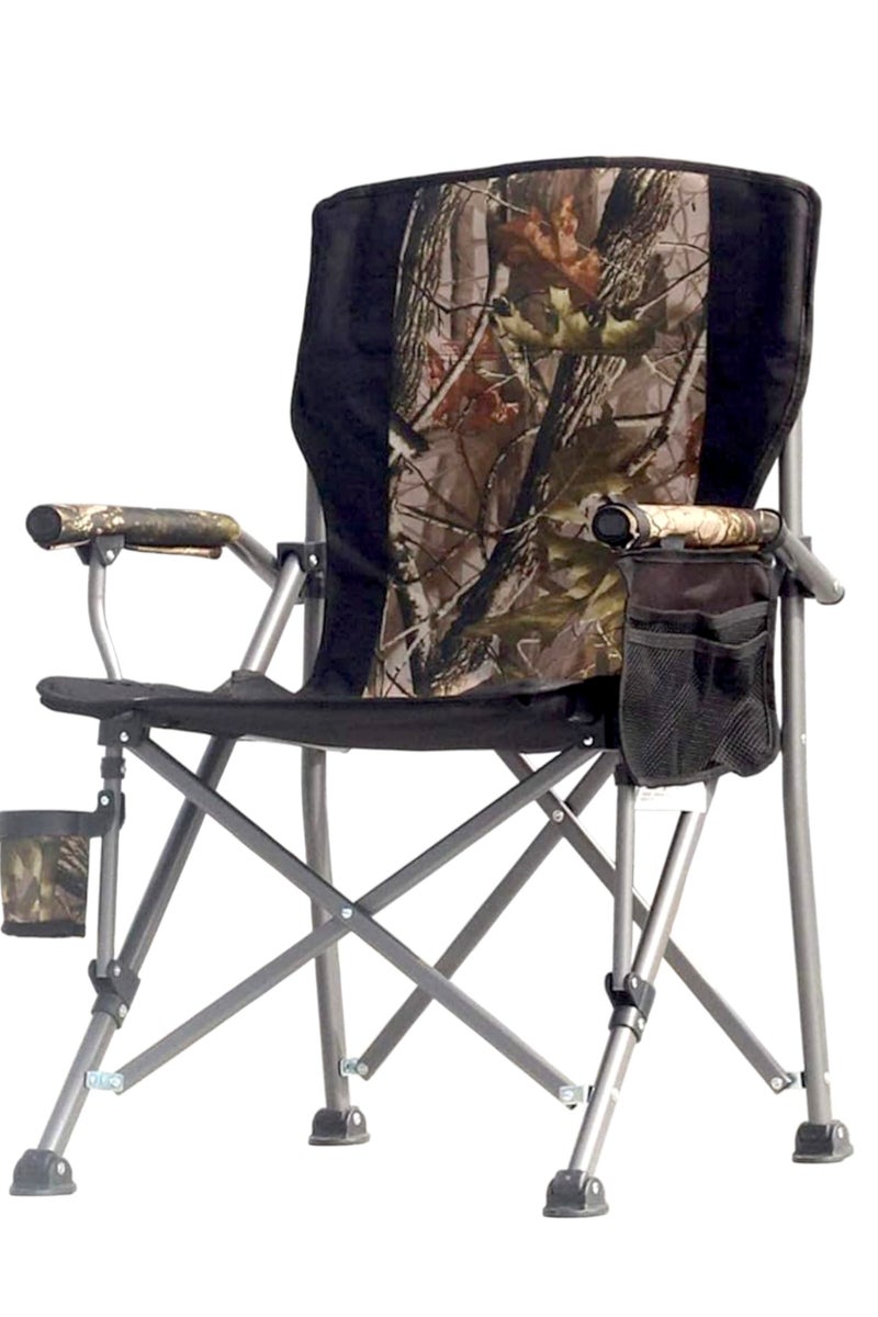 GO2CAMPS Premium Foldable Camping Chair with Cup Holder, Storage Pouches, Heavy-Duty and Comfortable Design | Supports Up to 150 Kg | Trip Chair,Camping,Gardening,Fishing,Travel,Picnic and Festivals [ Forest Camouflage ] - Image 1