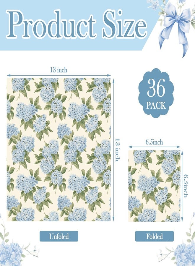 Yexiya 36 Sheet 6 Style Christmas Paper Napkins for Decoupage Light Blue Hydrangea Aesthetic Decorative Cocktail Napkin for DIY Crafting Project Furniture Home Party Table Decor Unfolded 13 x 13 Inch - Image 3
