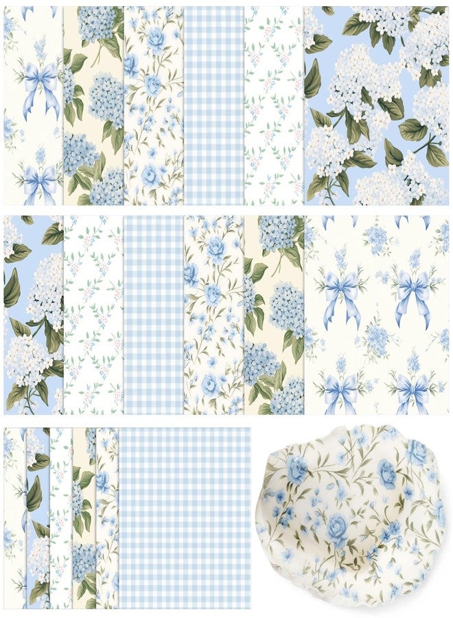 Yexiya 36 Sheet 6 Style Christmas Paper Napkins for Decoupage Light Blue Hydrangea Aesthetic Decorative Cocktail Napkin for DIY Crafting Project Furniture Home Party Table Decor Unfolded 13 x 13 Inch - Image 1