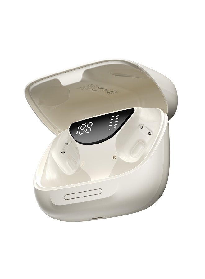 Blackview AirBuds 200 IP68 Waterproof AI-powered ENC Bluetooth 5.4 Open-ear OWS Earbuds Beige White. - Image 5