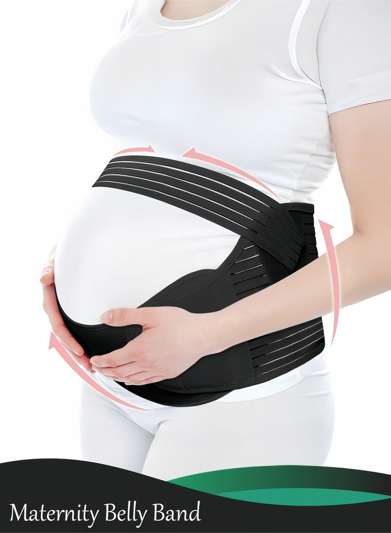 Maternity Belly Band for Pregnant Women ,3-in-1 Adjustable Breathable Support Belt for Pregnancy ,Pelvis Waist and Back Pain Relief Lightweight ,Abdominal Binder Brace for All Stages & Postpartum - Image 1