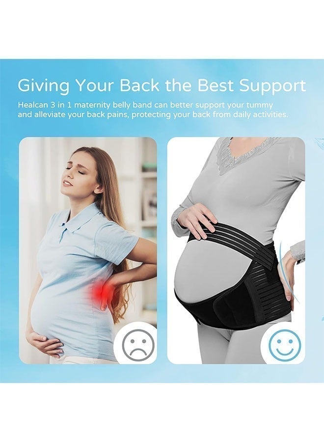 Maternity Belly Band for Pregnant Women ,3-in-1 Adjustable Breathable Support Belt for Pregnancy ,Pelvis Waist and Back Pain Relief Lightweight ,Abdominal Binder Brace for All Stages & Postpartum - Image 3