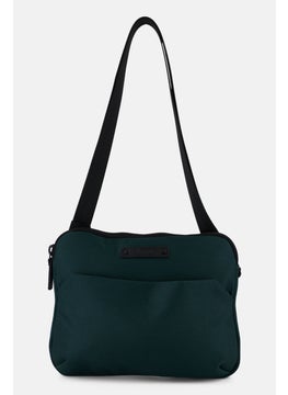 Algspar Women Brand Logo Cross Body Bag 20 H x 25 L x 5 W cm, Green/Black  - Image 1