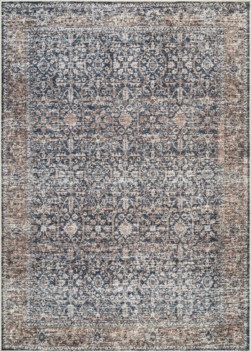 Bloom Rugs Caria Washable Non-Slip 3x5 Rug - Dark Blue/Tan Traditional Area Rug for Living Room, Bedroom, Dining Room, and Kitchen - Exact Size: 3' x 5' - Image 4