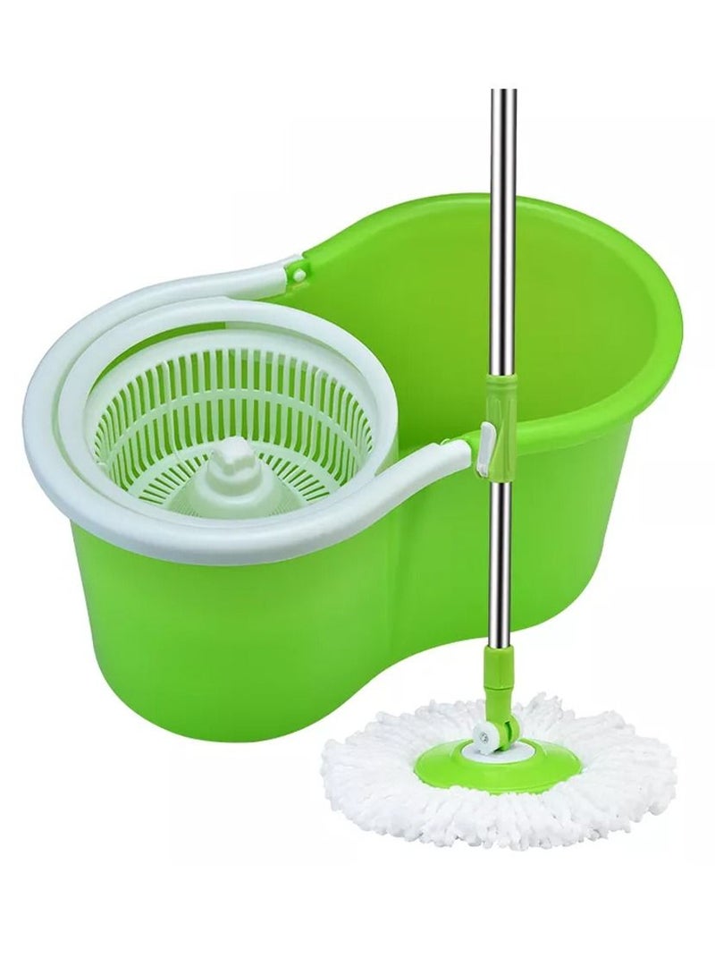 DubaiGallery 2 Drives Easy Life 360 Rotation Spin Mop With Stainless Steel Basket And Spinning Mop Bucket Magic Spin Dust Mop Green - Image 1