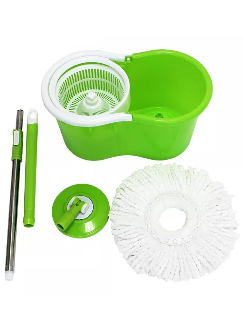 DubaiGallery 2 Drives Easy Life 360 Rotation Spin Mop With Stainless Steel Basket And Spinning Mop Bucket Magic Spin Dust Mop Green - Image 3