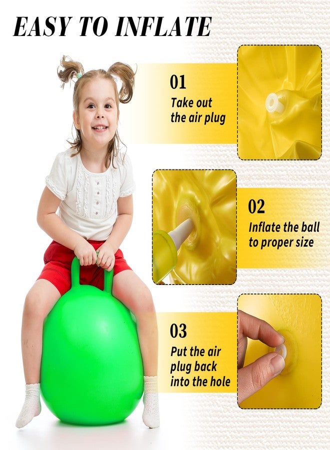 Sratte 6 Pcs Hopper Ball with Handle Bouncing Marble Bouncy Balls Hopping Toys Inflatable Jumping Toy for Jumping Sport Hop Boys Girls Gifts Party Favors(Cute Color) - Image 3