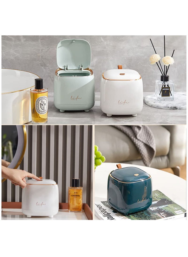 Tabletop Trash Can with Lid  Mini Bin Portable Countertop Garbage Can