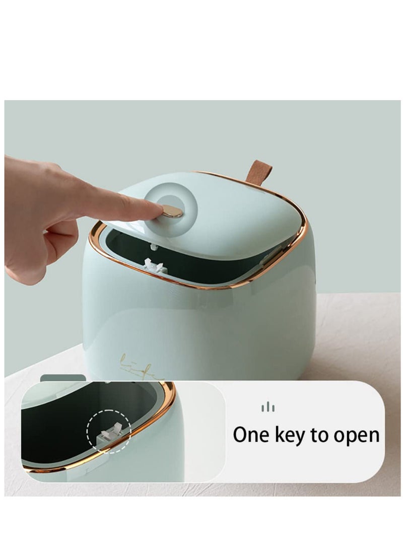 Tabletop Trash Can with Lid  Mini Bin Portable Countertop Garbage Can