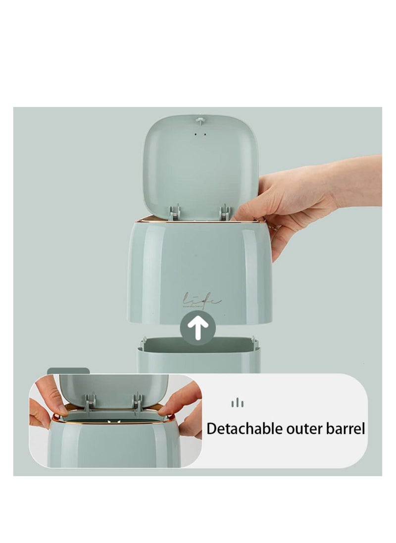 Tabletop Trash Can with Lid  Mini Bin Portable Countertop Garbage Can