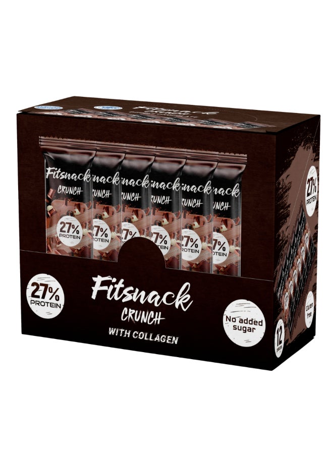 Fitsnack Crunch Double Chocolate Flavor Crunchy Protein Bar with Caramel, 27% Protein, No Added Sugar, Chocolate Protein Bar - Image 3