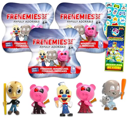 Roblox Party Favor Set Bundle with 3 Frenemies Awfully Adorable Blind Bag Figures Piggy Baldi Granny Hello Neighbor More Mini Toys for Kids - Image 1