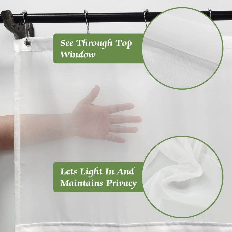 Riyidecor Shower Curtain with Snap in Liner Set for Bathroom Decor 72Wx72H Sage Green Rustic Floral Plant Herb Wildflower Leave Spring Art Printed Fabric Polyester Waterproof 12 Pack Metal Hooks - Image 5