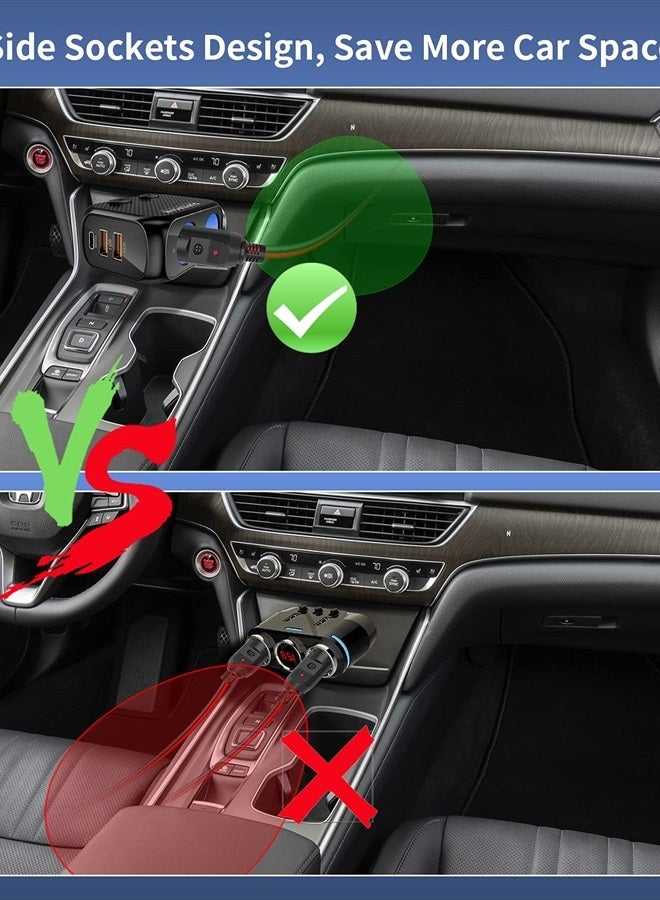 SUPERONE 180W Cigarette Lighter Splitter with 20W PD, 2-Socket Cigarette Lighter Adapter, Fast USB C Car Charger with Type-C 20W PD & QC 3.0 for Dash Cam, GPS, Laptop/iPad/iPhone 14/13/12/11/X/Samsung - Image 4