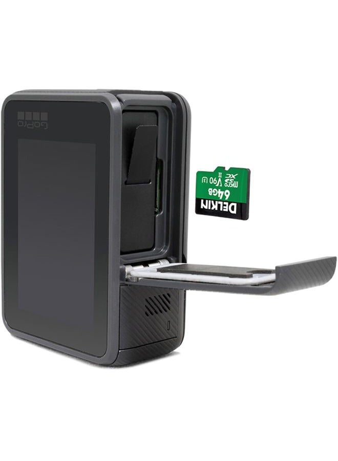 Delkin بطاقة microSD بسعة 64 جيجابايت UHS-II (V90) - سرعة قراءة 300 ميجابايت/ثانية، سرعة كتابة 250 ميجابايت/ثانية، لتسجيل الفيديو بدقة 8K، 4K، 3D، HDR، و360 درجة | أداء عالي للكاميرات - Image 5