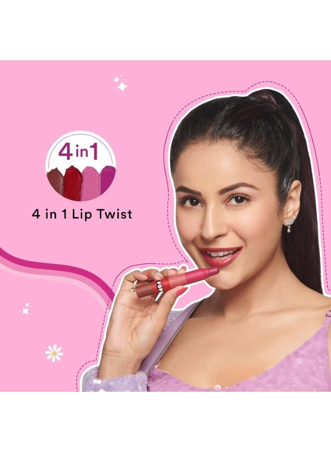 سكر بوب أحمر شفاه SUGAR POP "4 في 1" (Lip Twist) | أحمر شفاه متعدد الاستخدامات بتصميم قابل للتكديس للنساء | غني بزيت الخروع | تركيبة مرطبة بلمسة نهائية ساتانية مطفية | 6.4 جم - 01 Classic (كلاسيكي) - Image 4