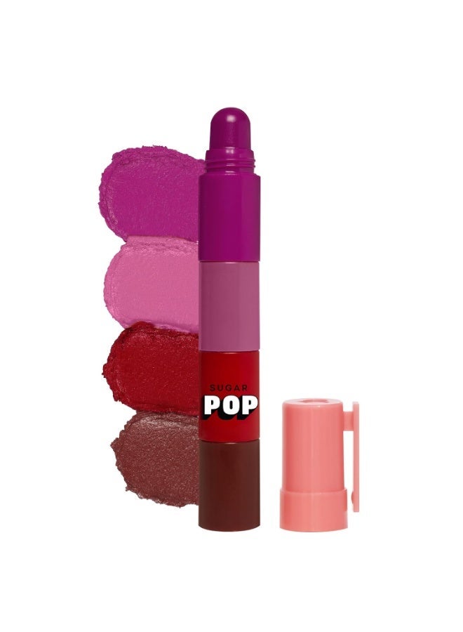 سكر بوب أحمر شفاه SUGAR POP "4 في 1" (Lip Twist) | أحمر شفاه متعدد الاستخدامات بتصميم قابل للتكديس للنساء | غني بزيت الخروع | تركيبة مرطبة بلمسة نهائية ساتانية مطفية | 6.4 جم - 01 Classic (كلاسيكي) - Image 1