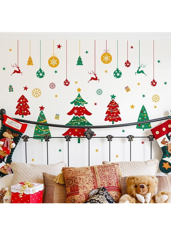 BPA Tree Wall Decals Wall Stickers Removable Xmas Ball Vinyl Diy Wall Decal Window Clings Stickers Decals For Wall Window Kid Room Bedroom Decorations  - Image 1