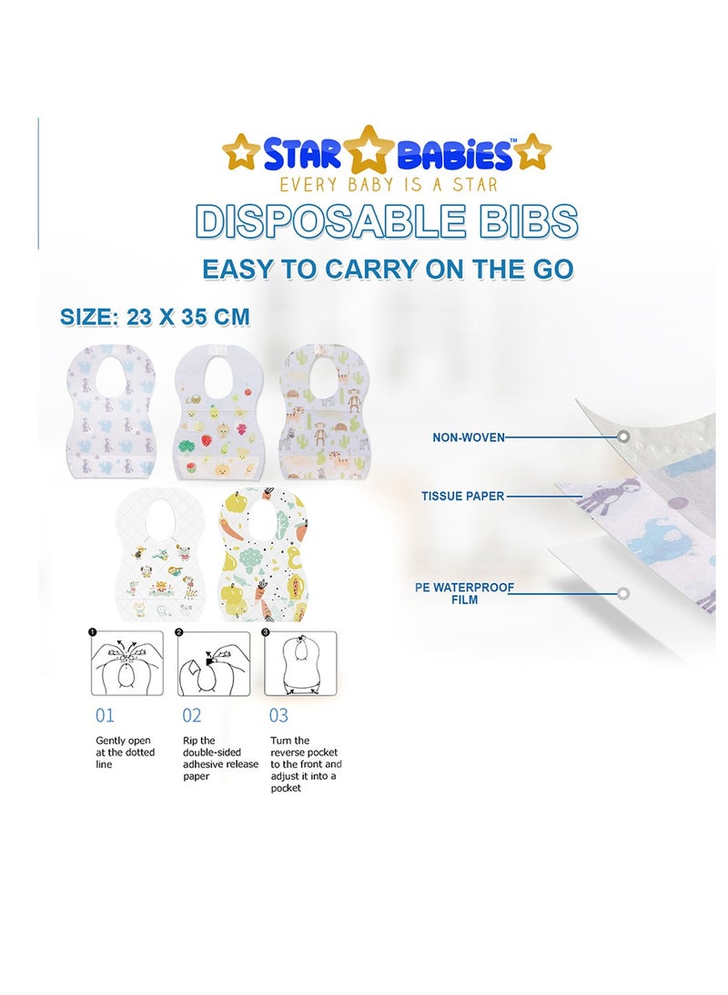STAR BABiES Star Babies Combo Pack of 2 (Kids socks pack of 6pair, Disposable Bibs Pack of 20) - Black  - Image 3