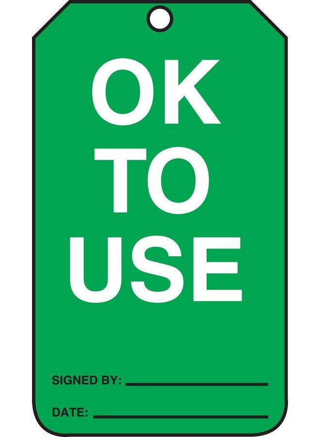 Accuform Signs Cylinder Tag Ok To Use 25/Pk Pfcardstock - Image 2